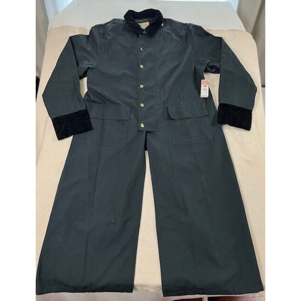 Vintage SCULLY Coveralls Men L Gray Bibs Chore Barn Wide Leg Miner Workwear New